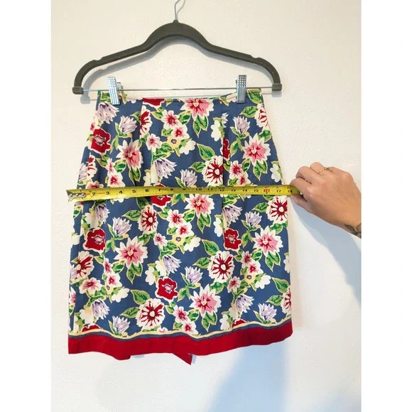 Vintage Talbots Floral Summer Wrap Skirt A Line - Picture 7 of 8